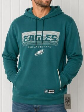 NFL Philadelphia Eagles Teal Pullover Hooded Sweatshirt Size L